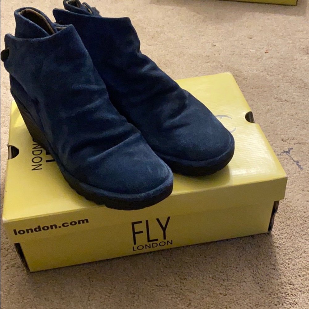 Fly London booties, blue